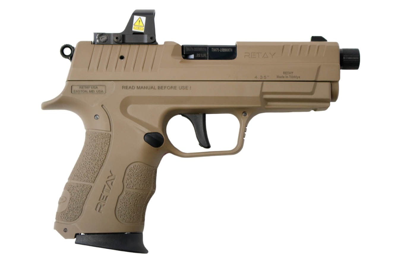 Retay Usa RXP22 22LR Semi-Auto Pistol w/ Aegis Sentinel Red-Dot and FDE Finish