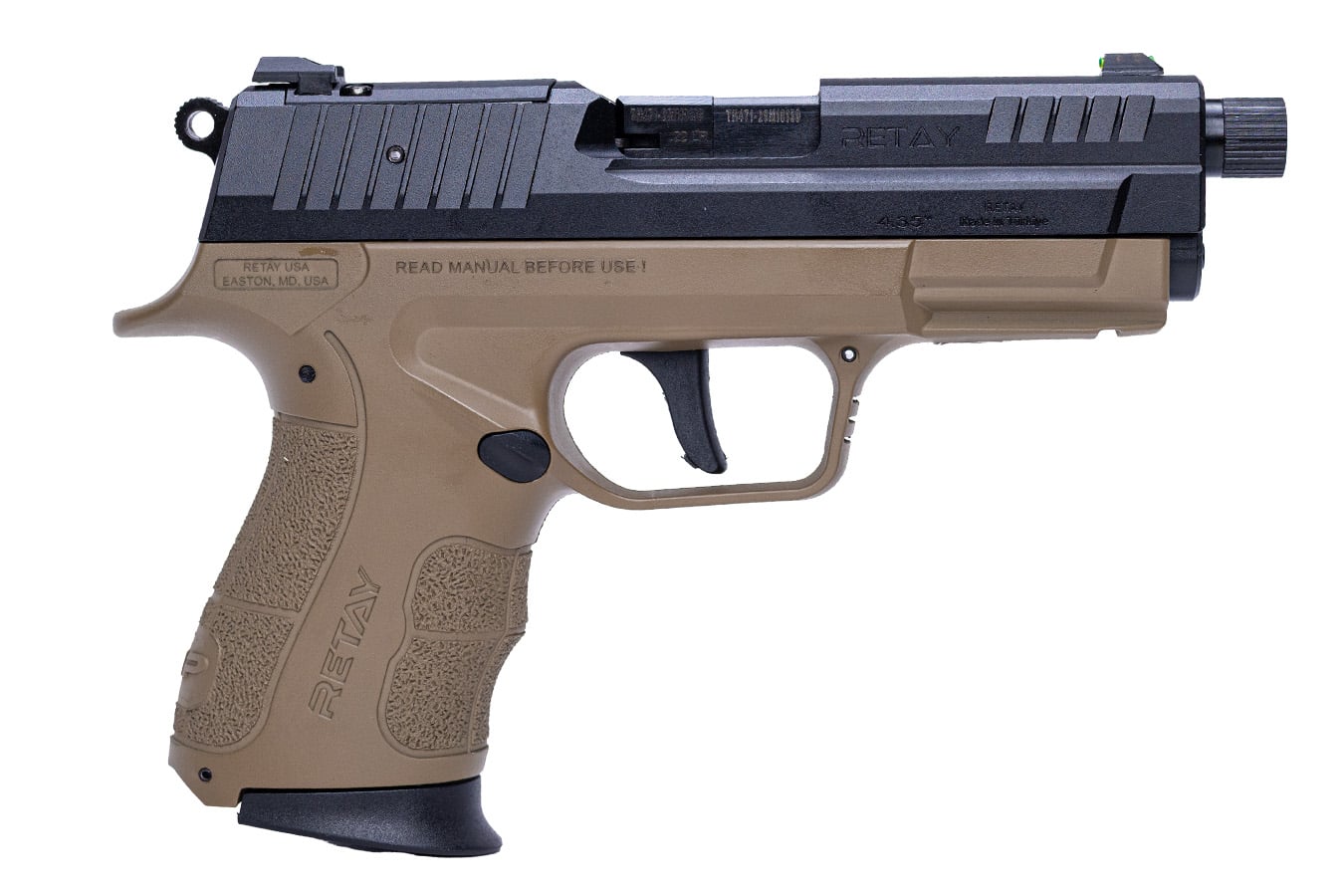 Retay Usa RXP22 22LR Black/FDE Two-Tone Semi-Auto Pistol with Threaded Barrel