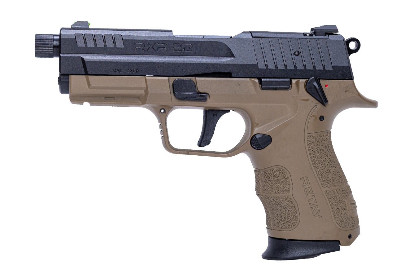 Retay Usa RXP22 22LR Black/FDE Two-Tone Semi-Auto Pistol with Threaded Barrel