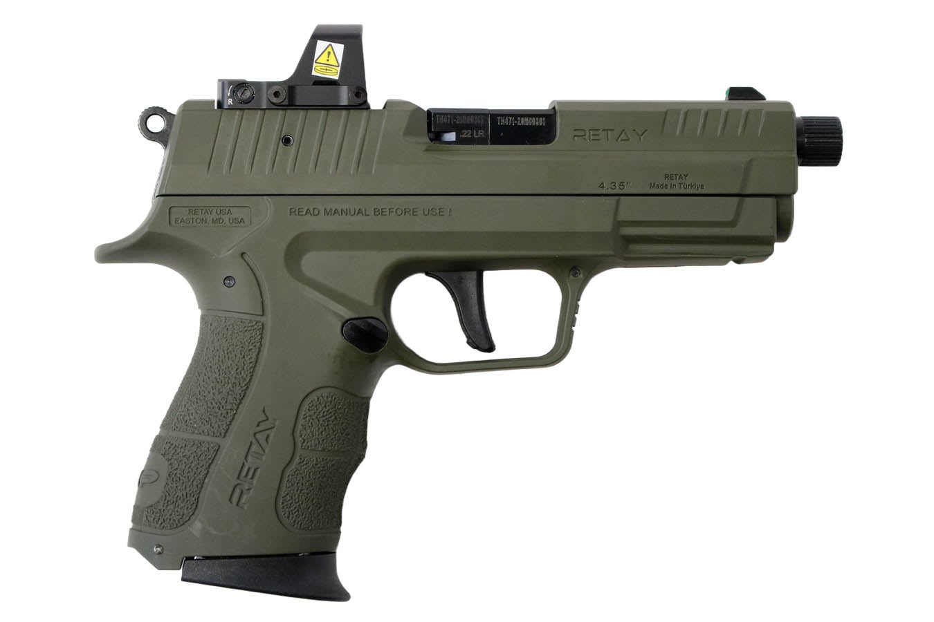 Retay Usa RXP22 22LR Semi-Auto Pistol w/ OD Green Finish and Aegis Sentinel Red-Dot