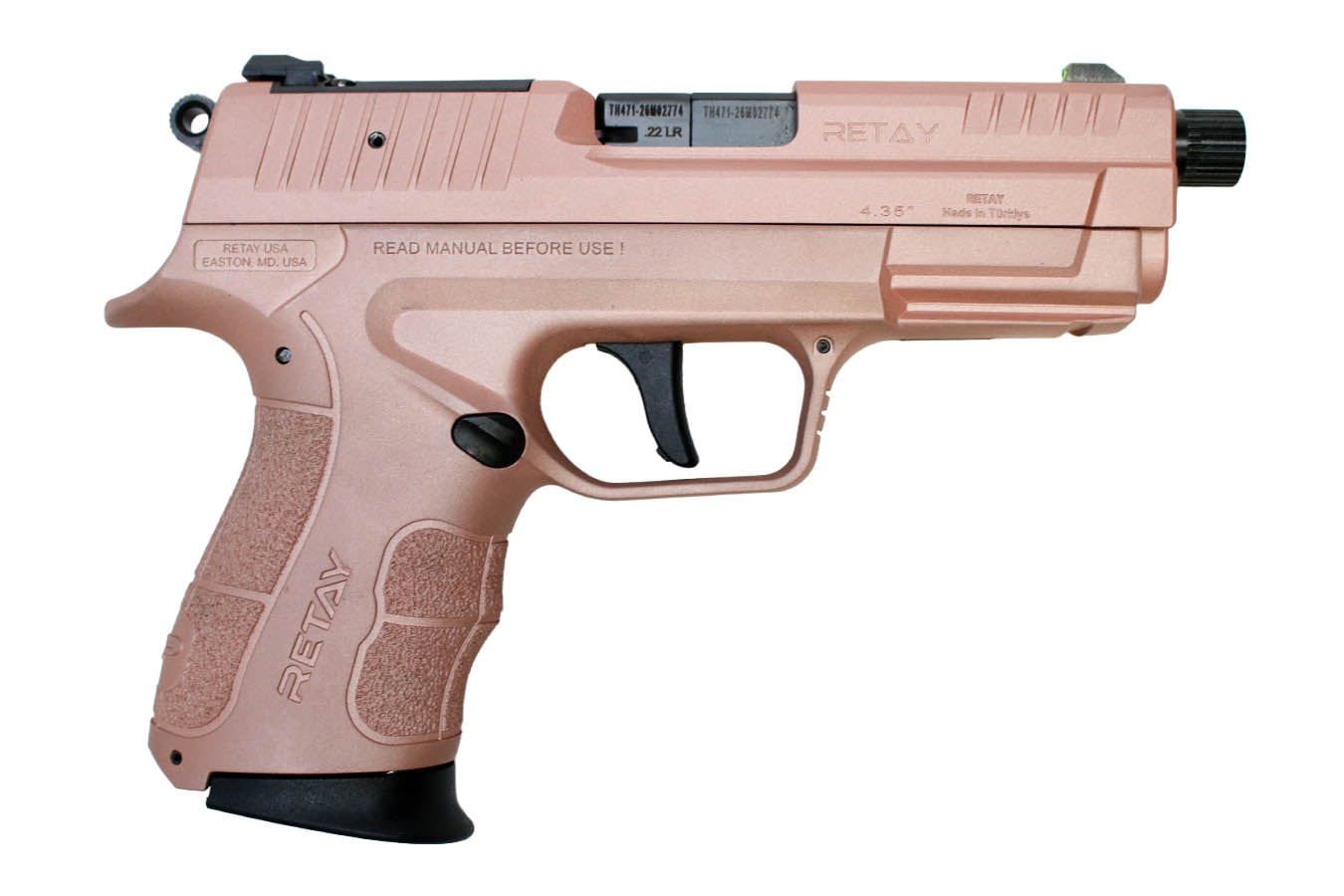 Retay RXP22 22LR Optic Ready Rimfire Pistol with Rose Gold Finish and Threaded Barrel