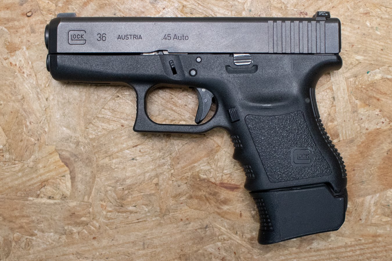 GLOCK 36 45ACP Police Trade-In Pistol with Extended Magazine