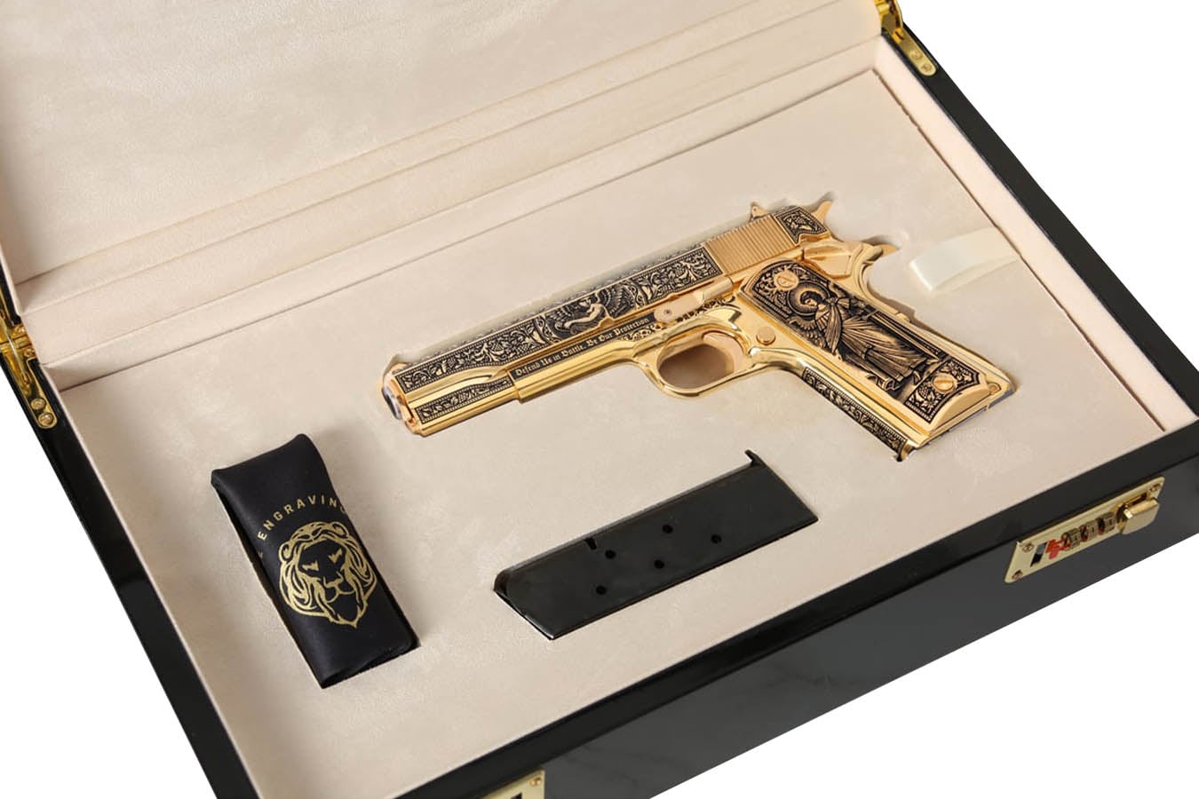 COLT 1911 Gov't Classic Gold Archangel 38 Super Semi-Auto Pistol