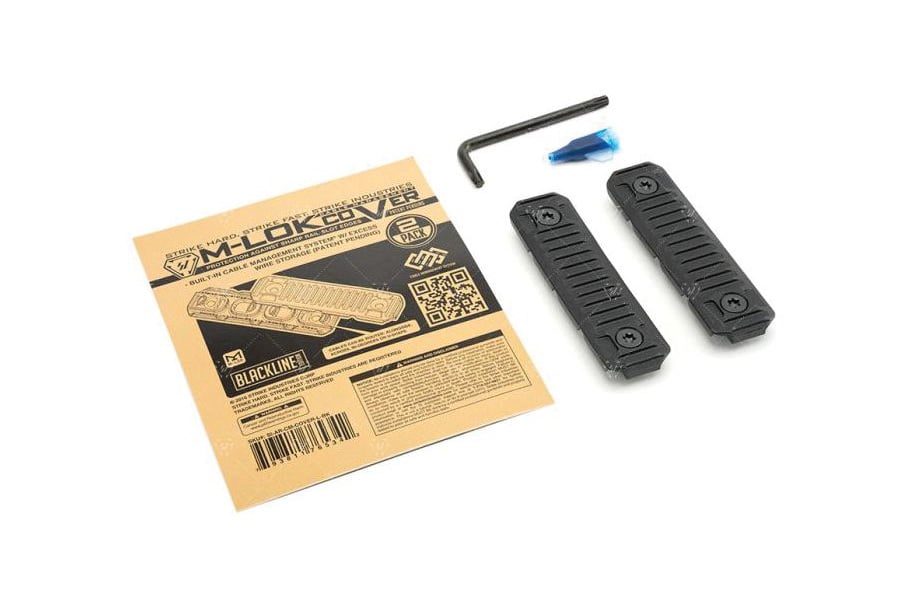Strike Ind AR 15 M LOK Cable Management Rail Covers Long Black 2 Pack
