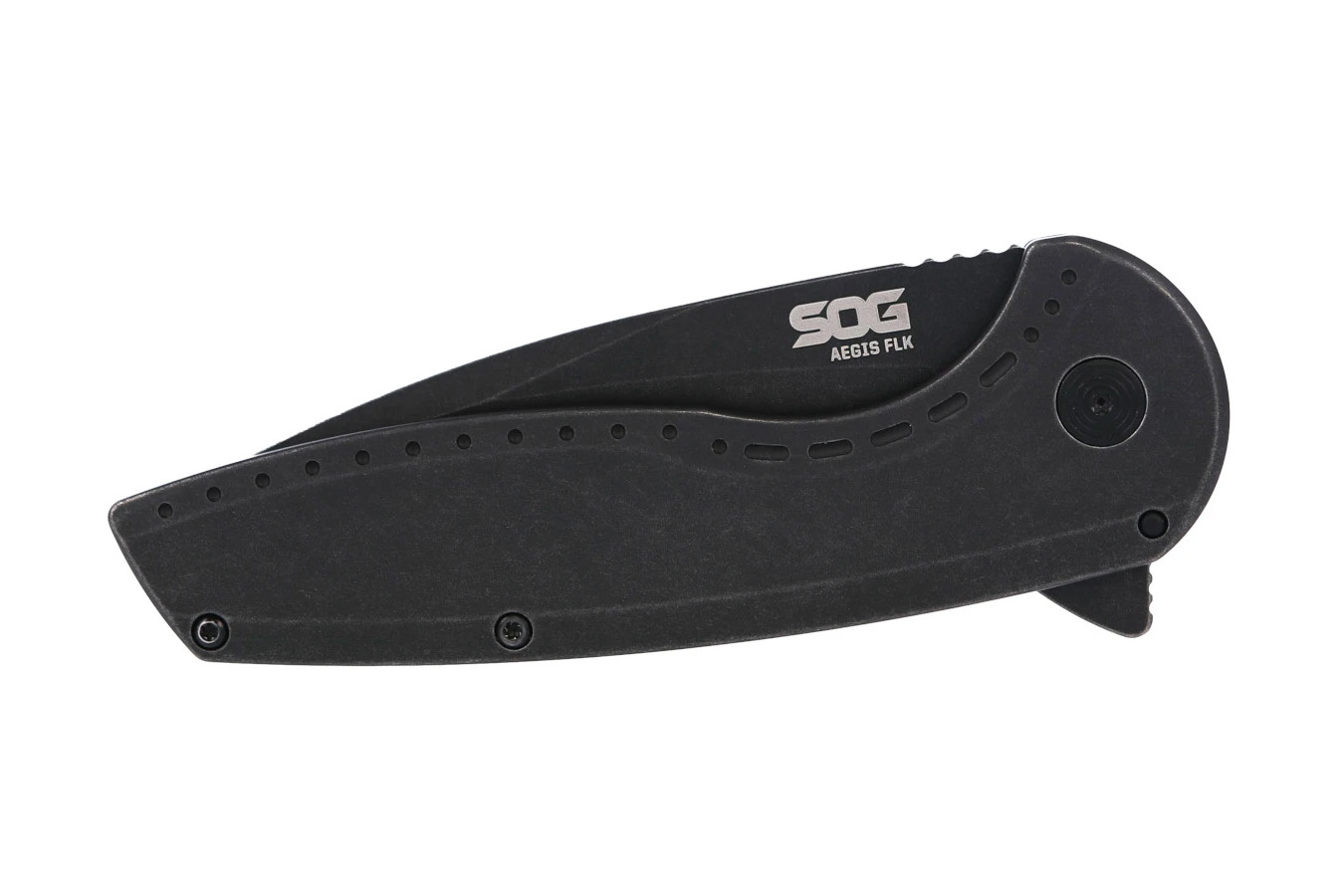Sog Specialty Knives Aegis FLK 2.0 Drop Point Folding Pocket Knife - Black