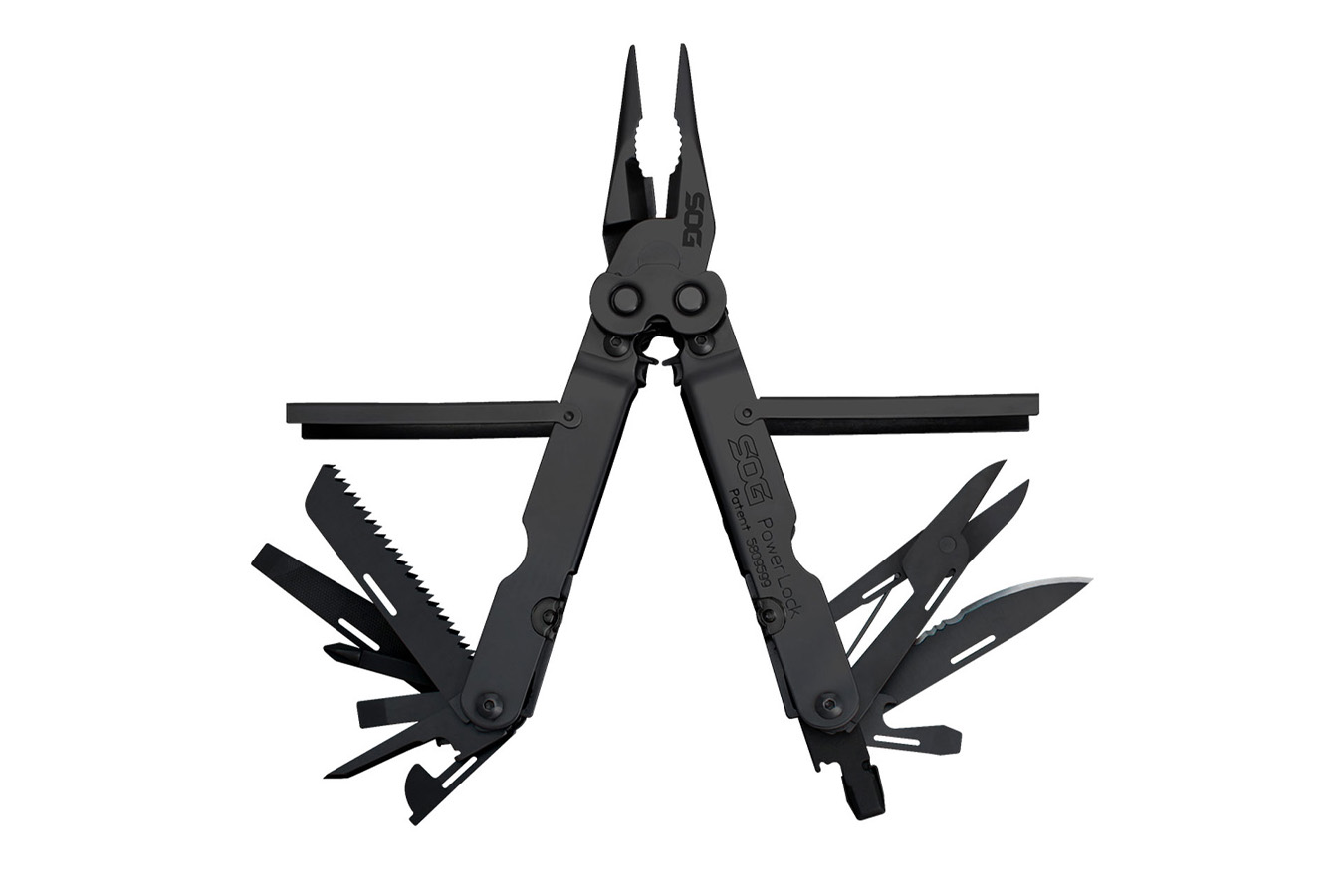 SOG SPECIALTY KNIVES PowerLock with Scissors and Nylon Pouch (Black)