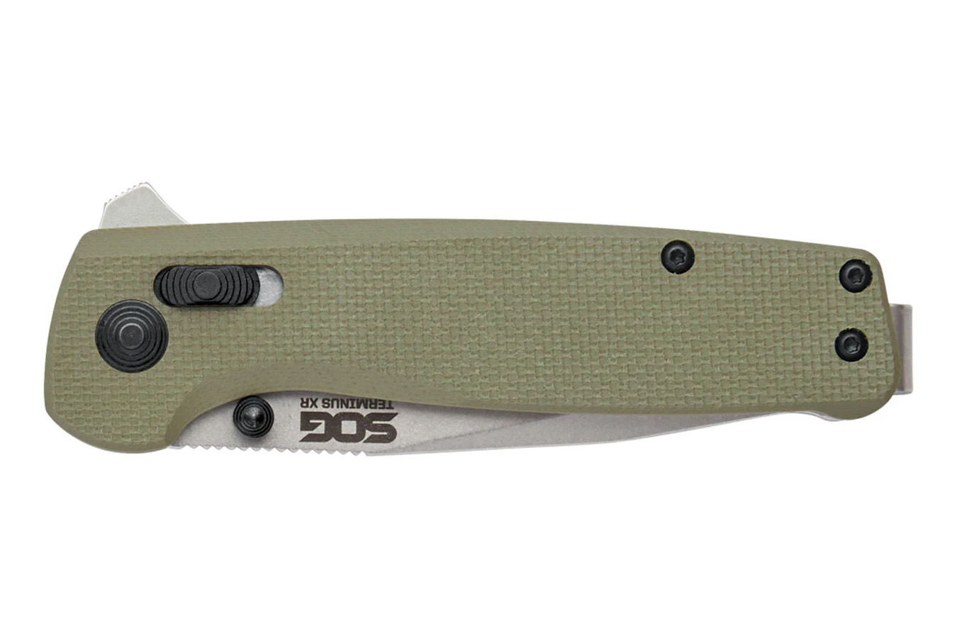 Sog Specialty Knives Terminus XR G10 Folding Pocket Knife - Olive Dran