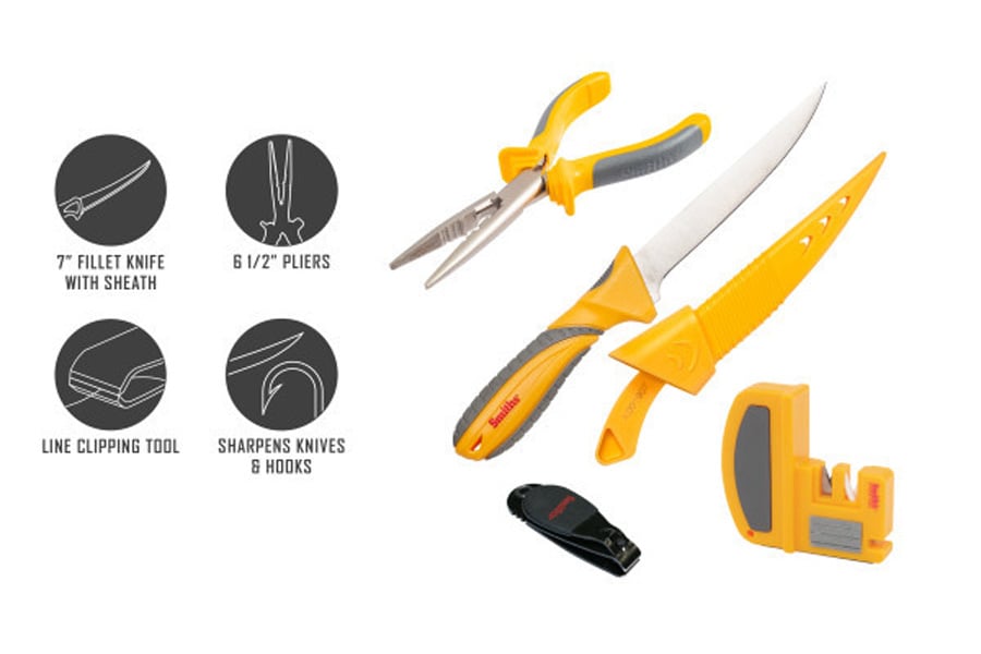SMITH 5 Piece Fishing Knife Plier Combo
