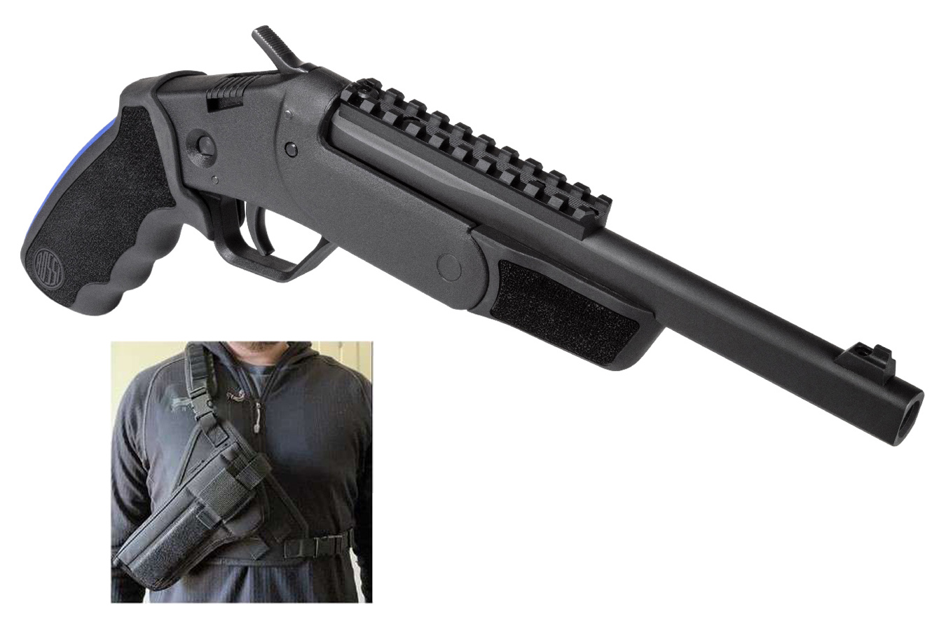 Rossi Brawler 45 Colt / 410 Bore Black Single-Shot Handgun with Chest ...