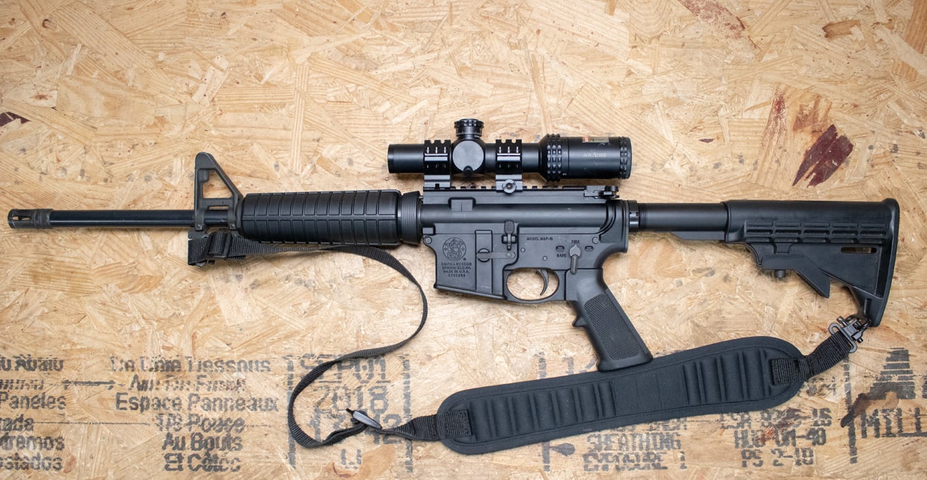 SMITH AND WESSON M&P-15 5.56mm Police Trade-In Rifle with Scope and Sling (Magazine Not Included)