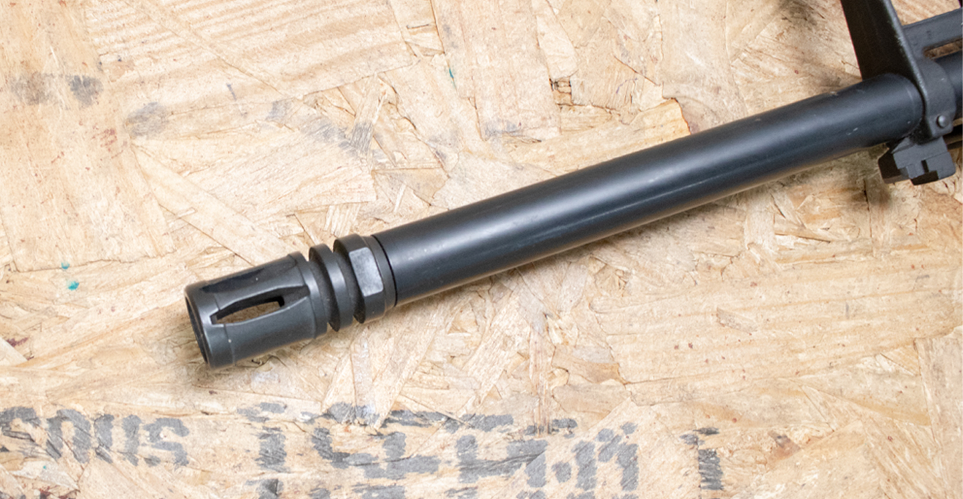 SMITH AND WESSON M&P-15 5.56mm Police Trade-In Rifle with Telescoping Stock and Flip-Up Rear Sight (Mag Not Included)