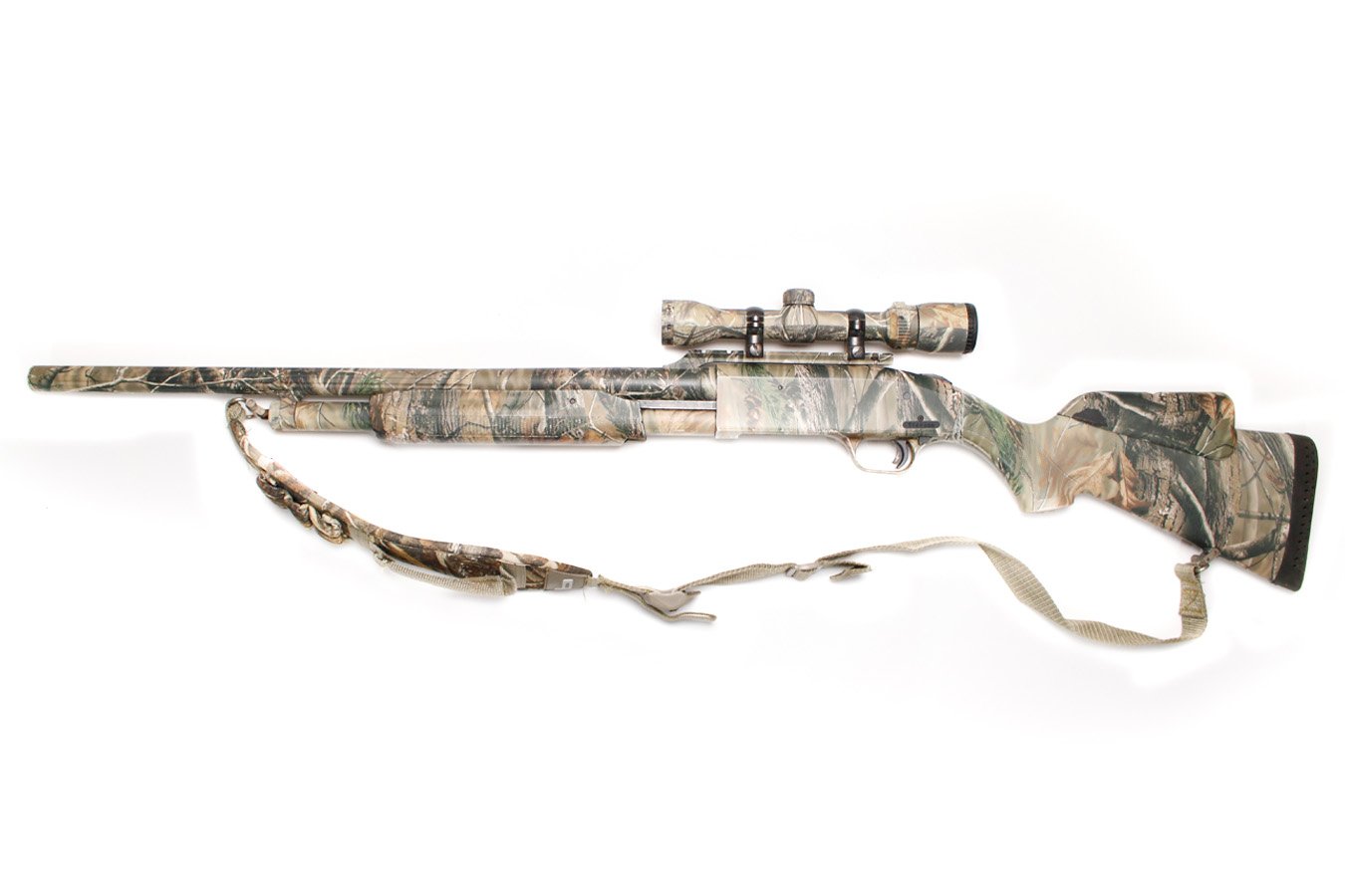 MOSSBERG 500 12GA Police Trade-In Camo Shotgun with Scope and Sling