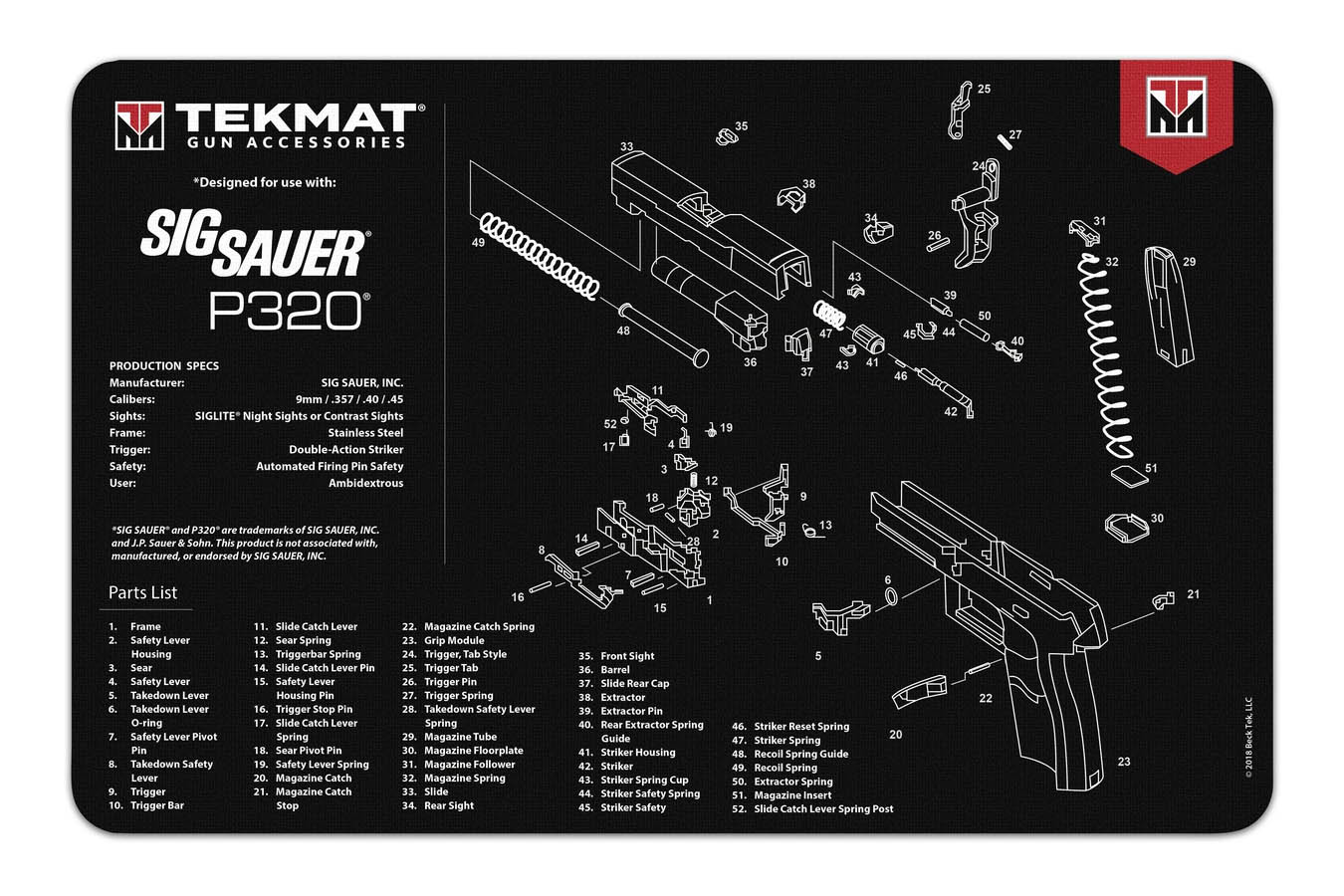 Tekmat Gun Cleaning Mat, Sig Sauer P320