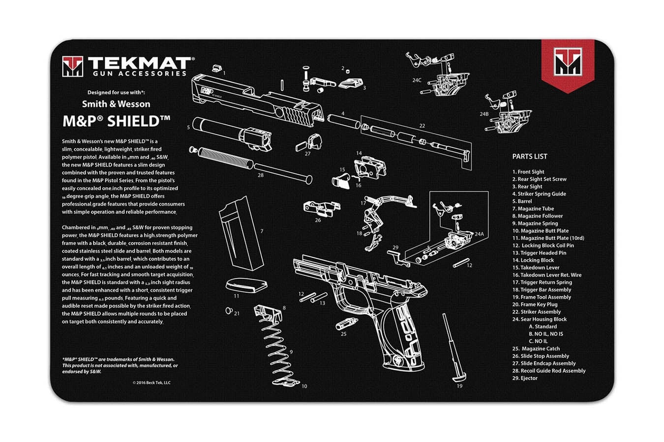 TEKMAT Gun Cleaning Mat, SW MP Shield