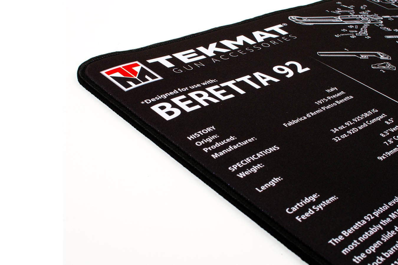 TEKMAT Ultra Premium Gun Cleaning Mat, Beretta 92