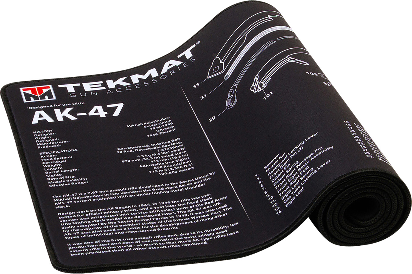 TEKMAT AK-47 Rubber Cleaning Mat 12in x 36in