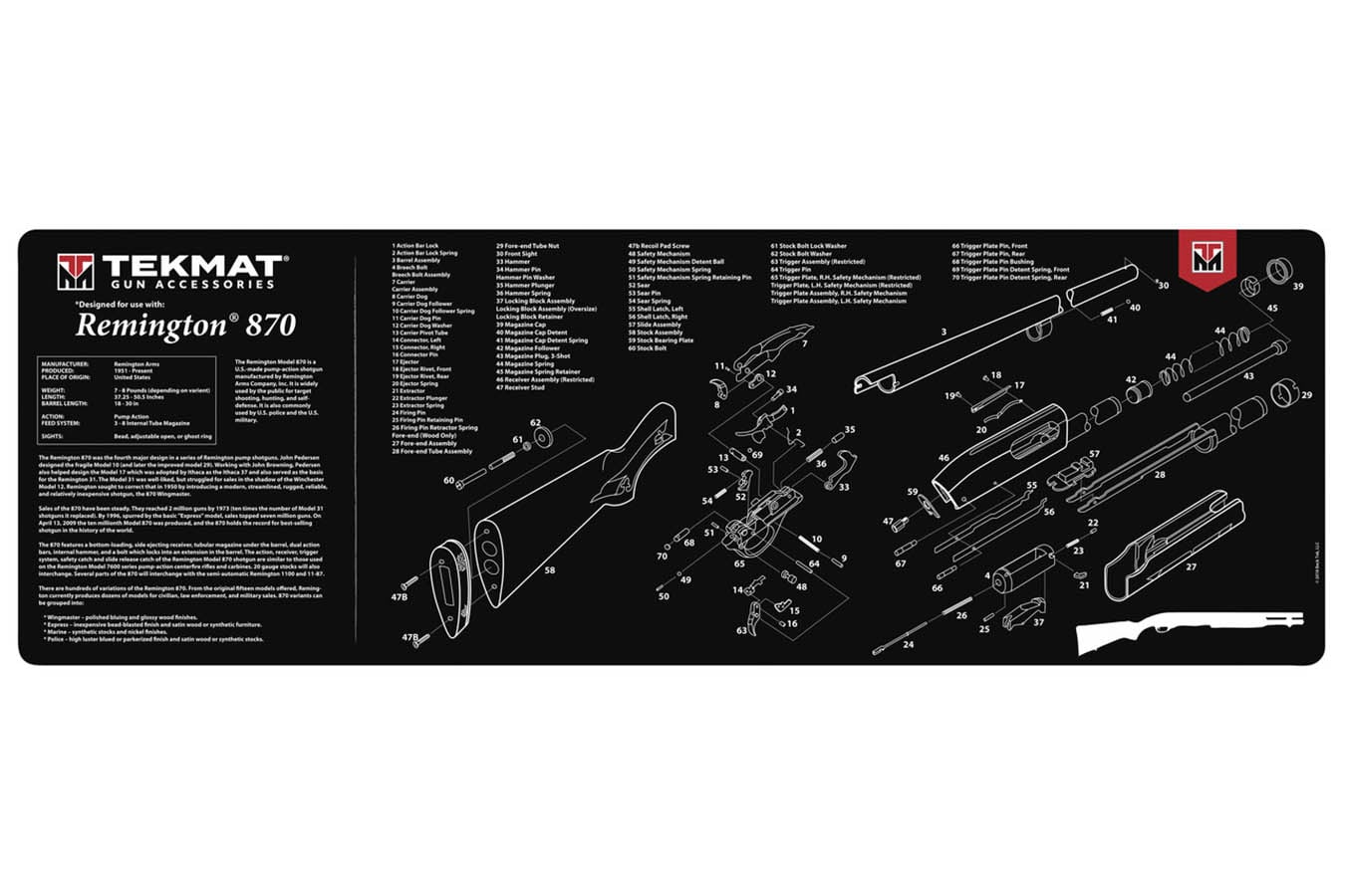 TEKMAT Gun Cleaning Mat, Remington 870