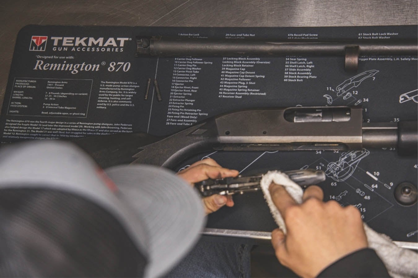 TEKMAT Gun Cleaning Mat, Remington 870
