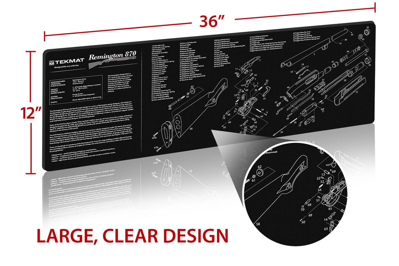 TEKMAT Gun Cleaning Mat, Remington 870