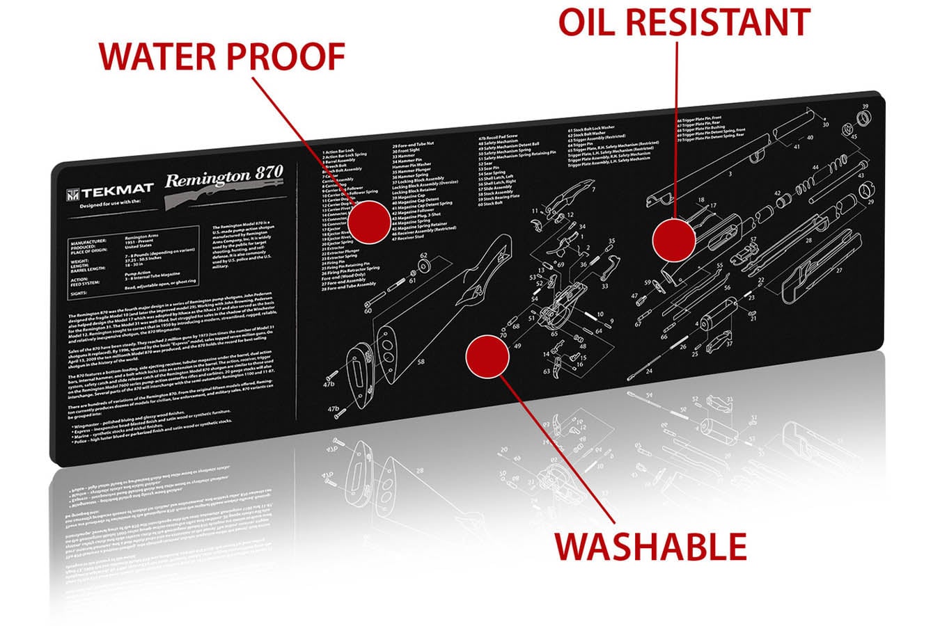 TEKMAT Gun Cleaning Mat, Remington 870