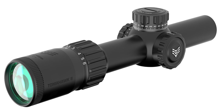 SWAMPFOX OPTICS TOMAHAWK II LPVO 1-4X24MM SFP ILLUMINATED RIFLE SCOPE