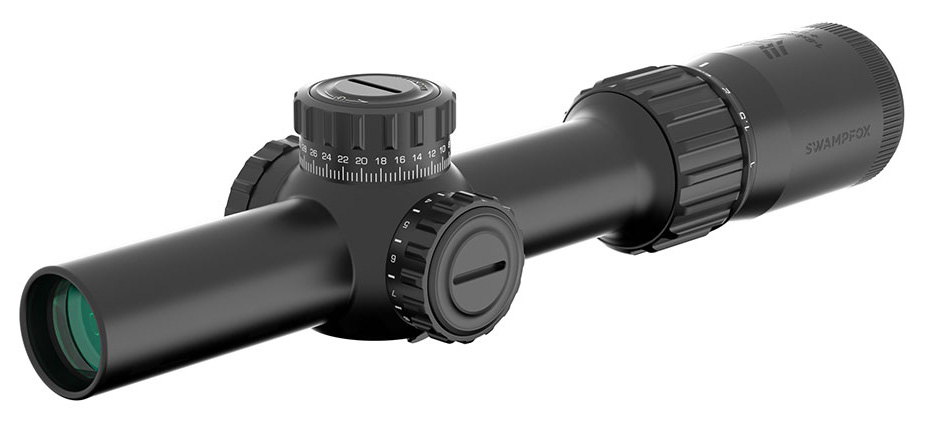 SWAMPFOX OPTICS  TOMAHAWK II LPVO 1-4X24MM SFP ILLUMINATED RIFLE SCOPE
