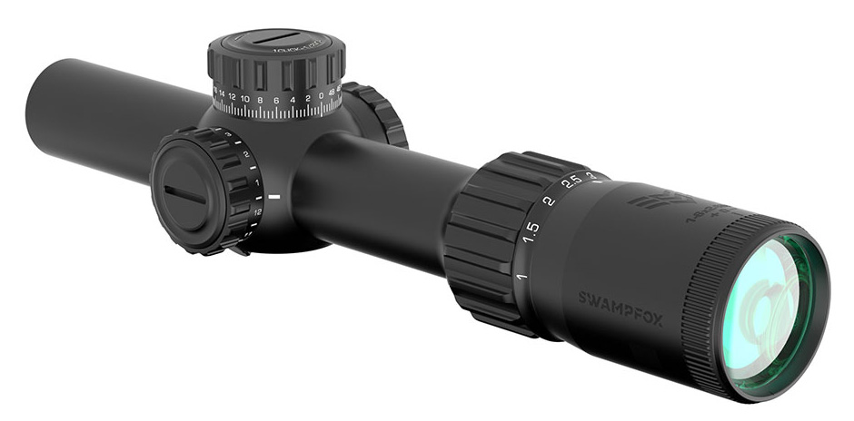 SWAMPFOX OPTICS TOMAHAWK II LPVO 1-6X24MM SFP ILLUMINATED RIFLE SCOPE
