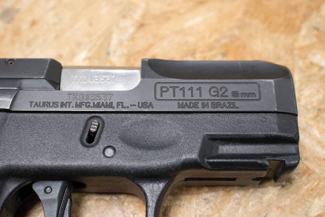 TAURUS PT111 G2 Millennium 9mm Police Trade-In Pistol with Manual Safety