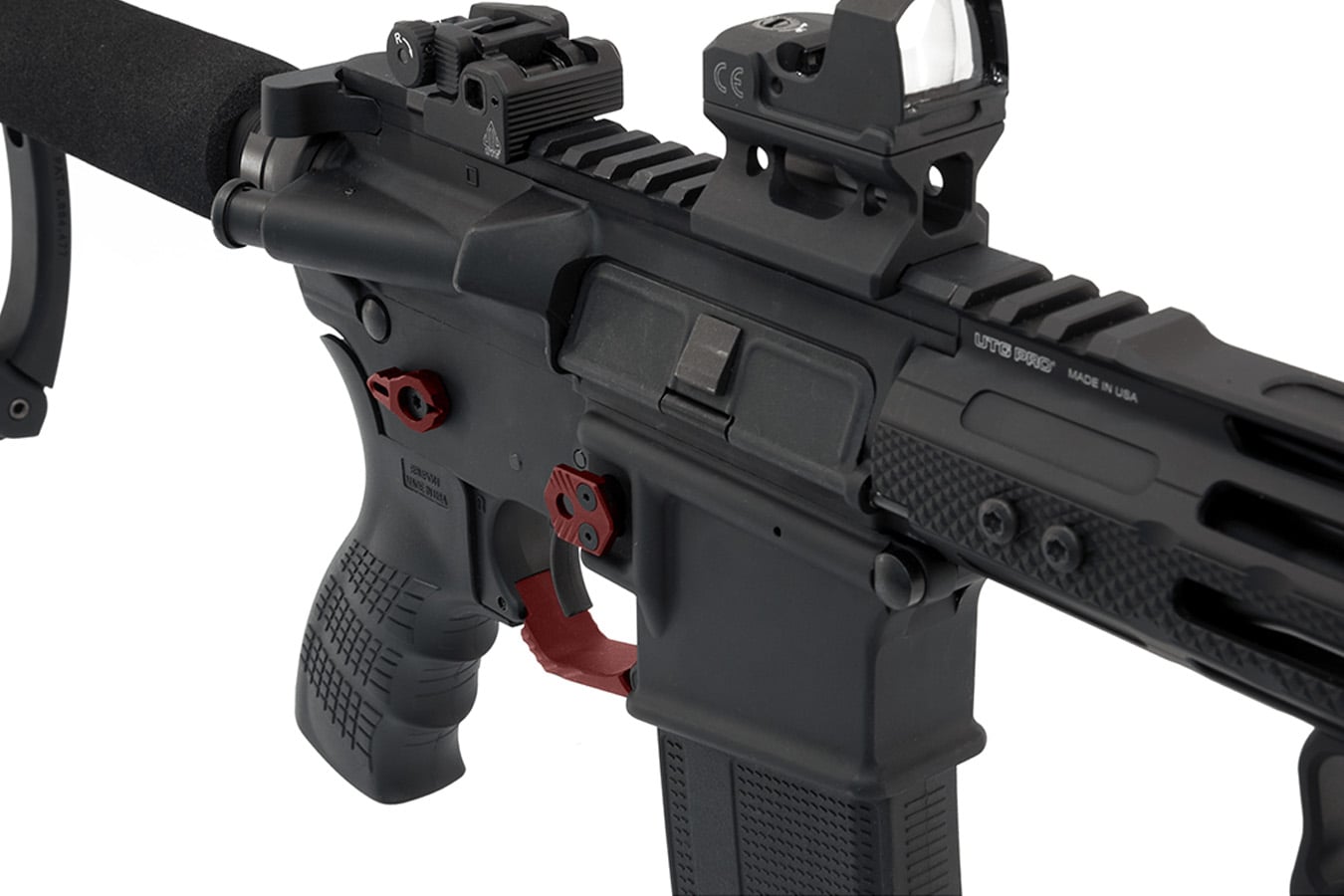 Leapers AR15 Ambidextrous Extended Magazine Release Red Finish