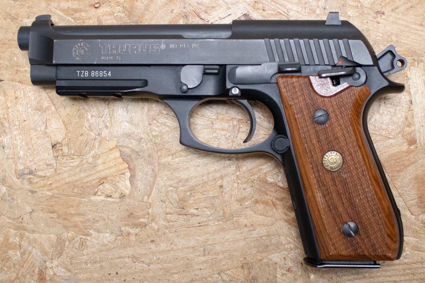 TAURUS PT92AF 9mm Police Trade-In Pistol with Wood Grips