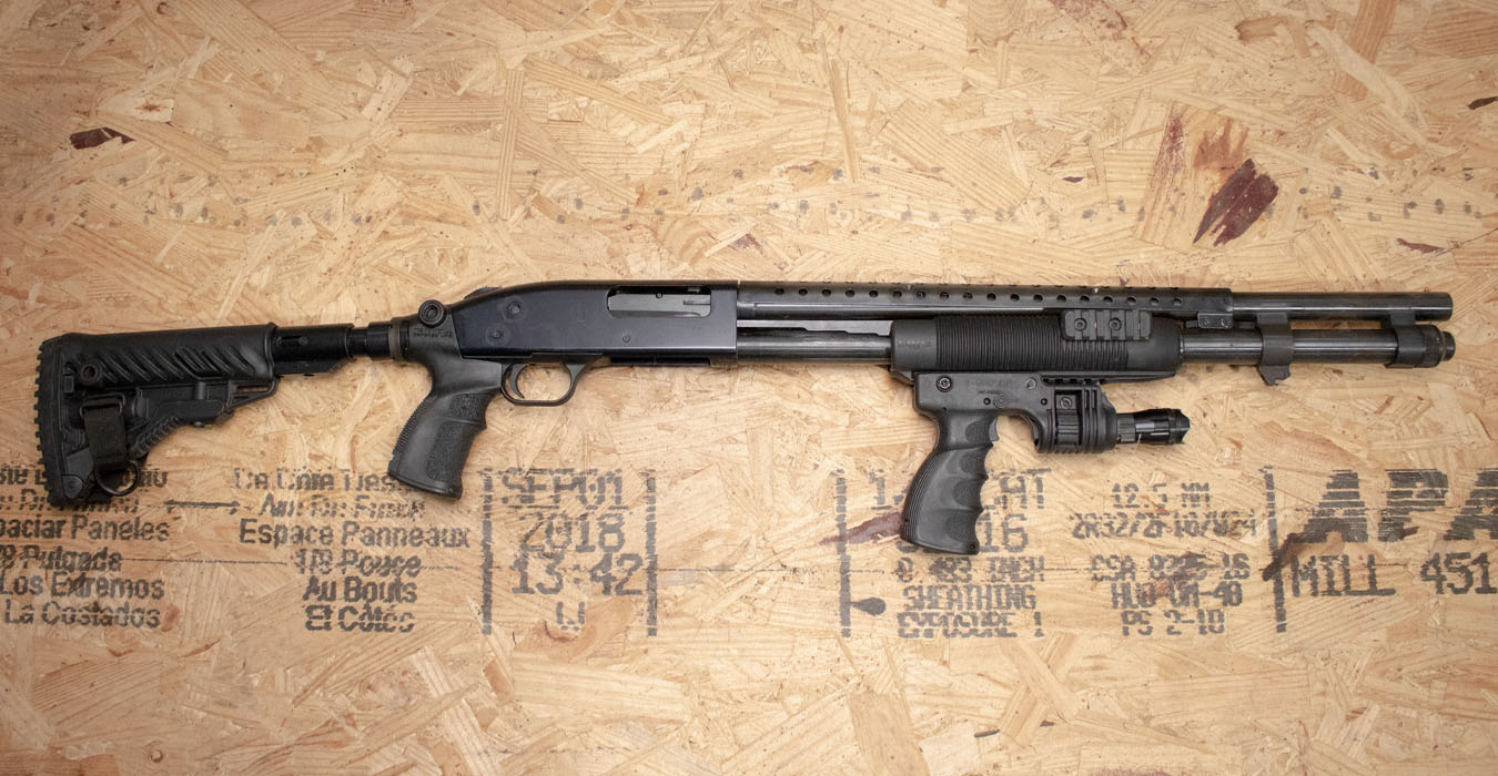 MOSSBERG 590 12 Gauge Police Trade-In Shotgun with Vertical Grip and Telescoping Stock