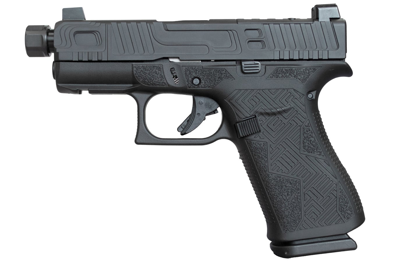 GLOCK 43x MOS 9mm Optic Ready Shark Coast Blackout 9mm Pistol with Threaded Barrel