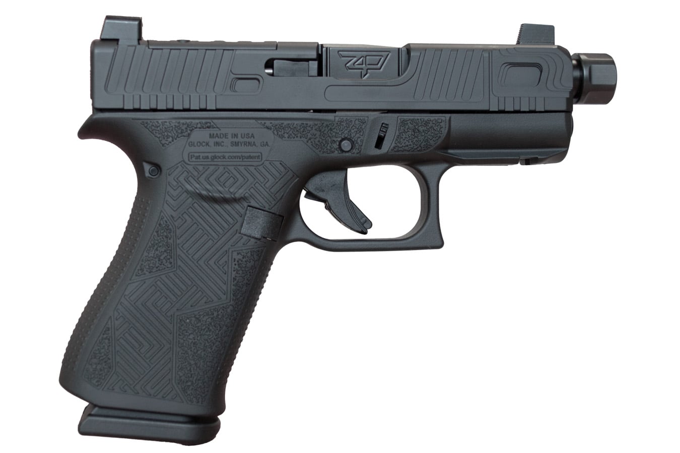 GLOCK 43x MOS 9mm Optic Ready Shark Coast Blackout 9mm Pistol with Threaded Barrel