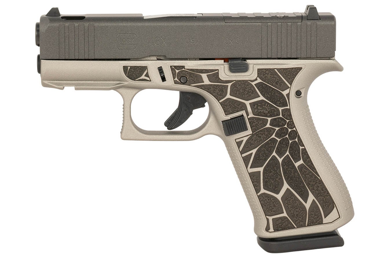 GLOCK 43X MOS 9mm Optic Ready Pistol with Ported Slide/Barrel and  Titanium Cerakote Finish Frame/Black Cerakote Slide