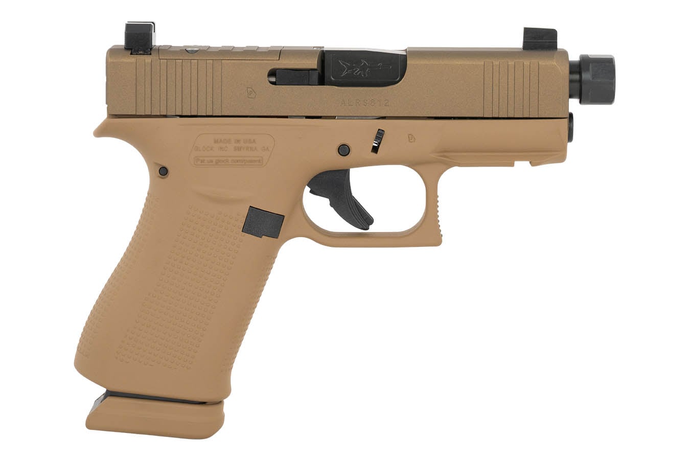 GLOCK G43X MOS 9mm Optic Ready Pistol with Threaded Barrel and FDE Finish