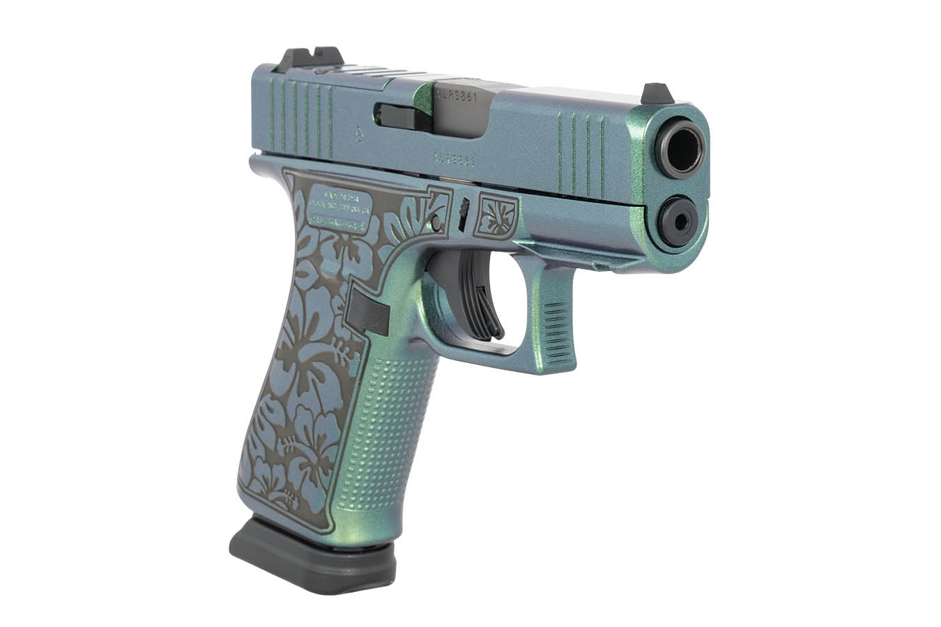 GLOCK 43x 9mm Semi-Auto Pistol with Green Floral Cerakote Finish