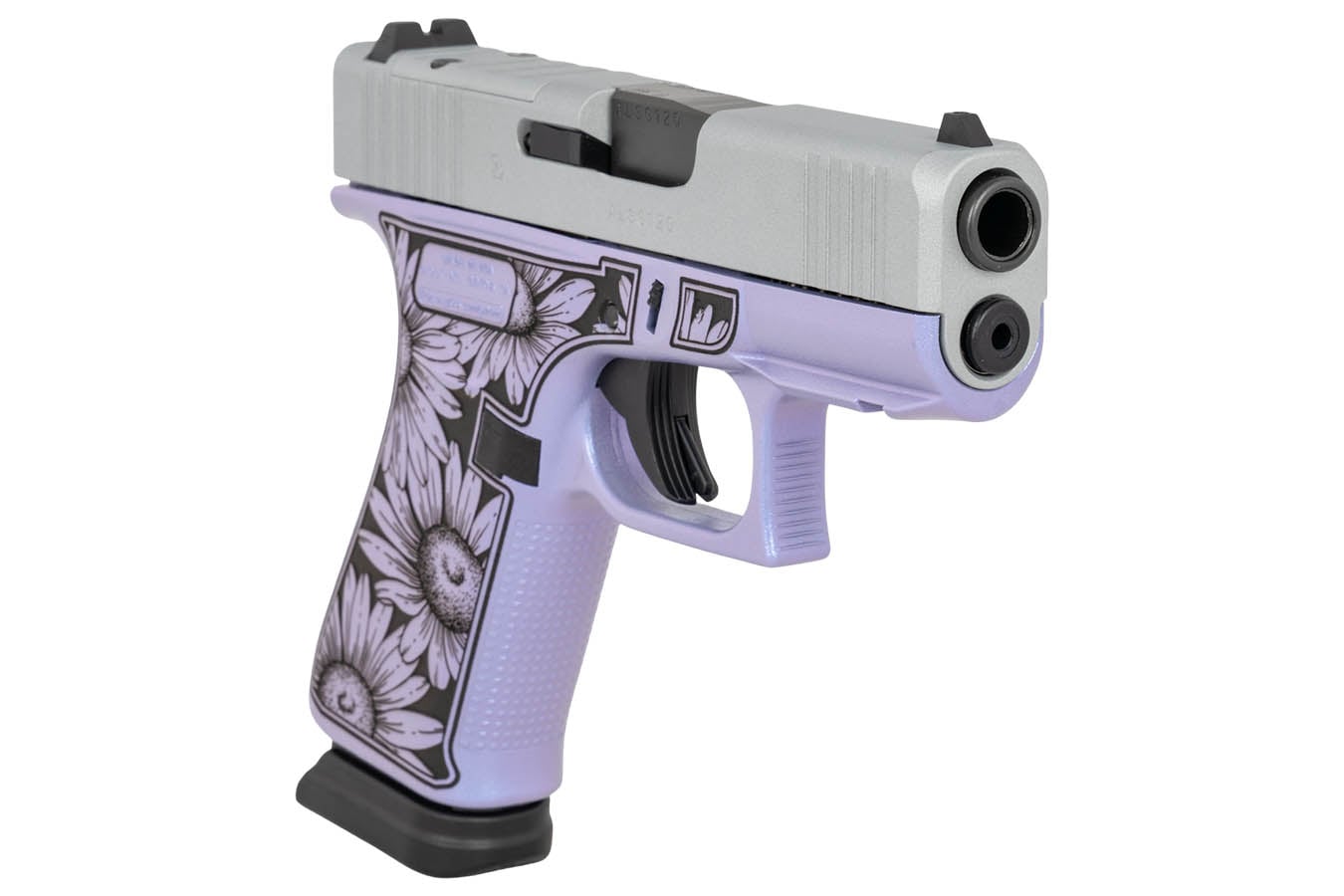 GLOCK G43X MOS 9mm Optic Ready Pistol with Purple Flower Engraved Finish