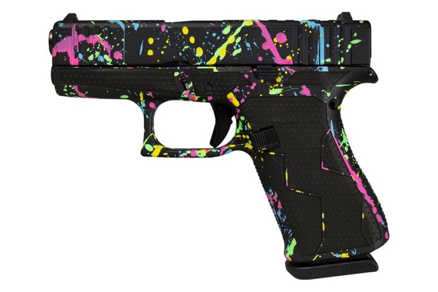 GLOCK 43x MOS 9mm Optic Ready Pistol with Black Splatter Cerakote Finish
