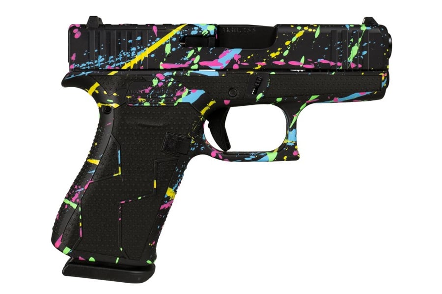 GLOCK 43x MOS 9mm Optic Ready Pistol with Black Splatter Cerakote Finish