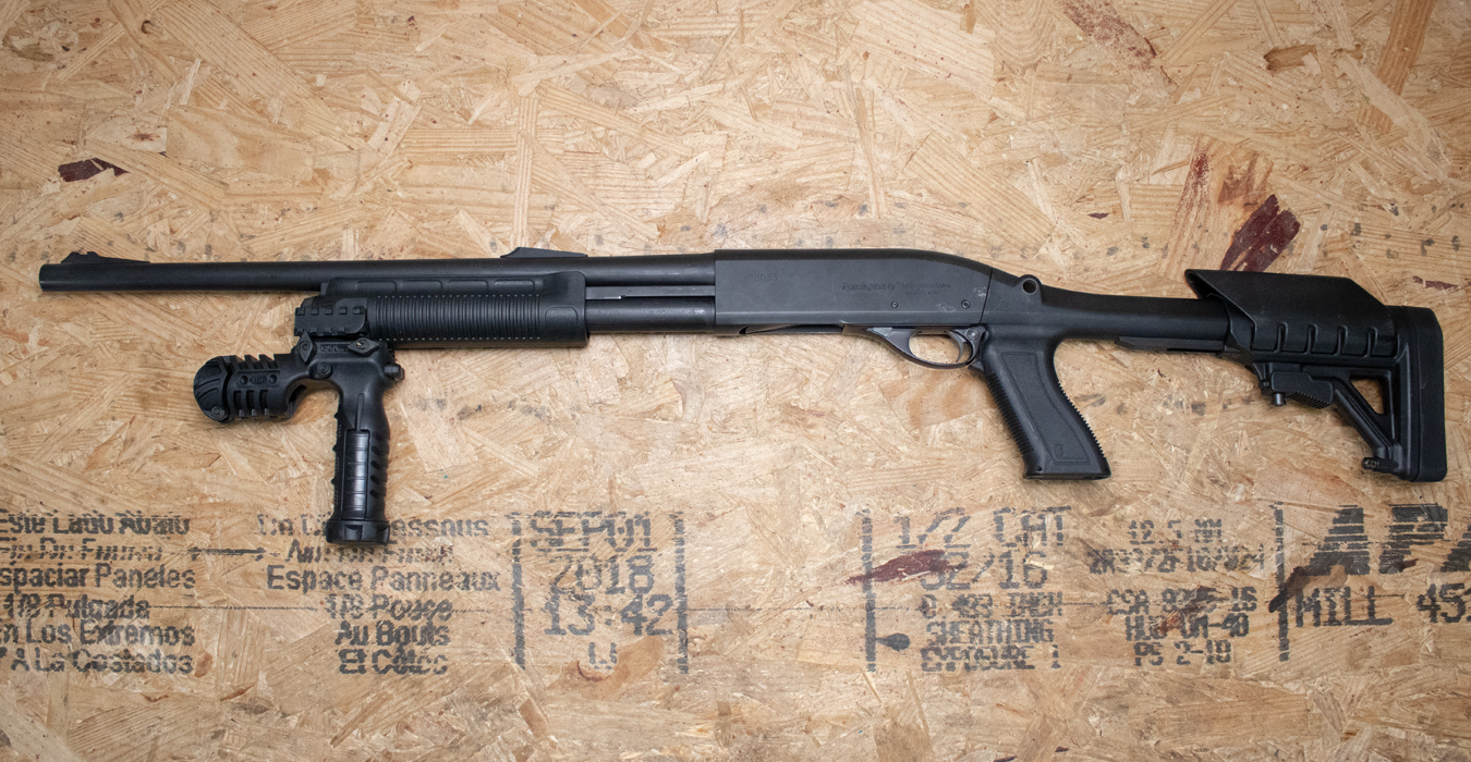 REMINGTON 870 Wingmaster 12 Gauge Police Trade-In Shotgun with Telescoping Stock and Vertical Grip