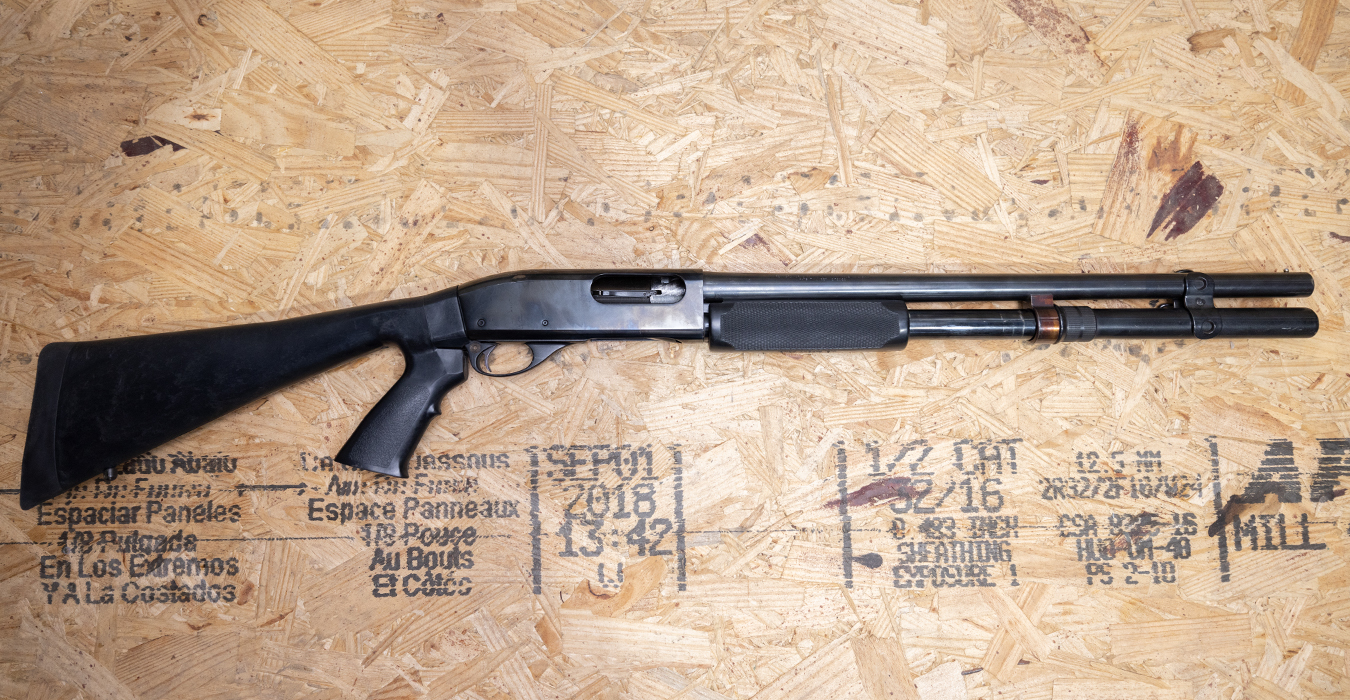 REMINGTON 870 Wingmaster 12 Gauge Police Trade-In Shotgun with Black Synthetic Stock, Extended Magazine