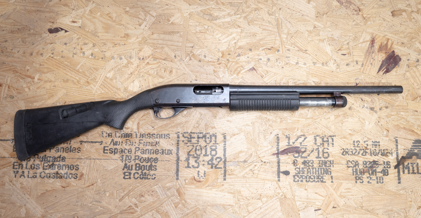 REMINGTON 870 Wingmaster 12 Gauge Police Trade-In Shotgun with Black Synthetic Stock