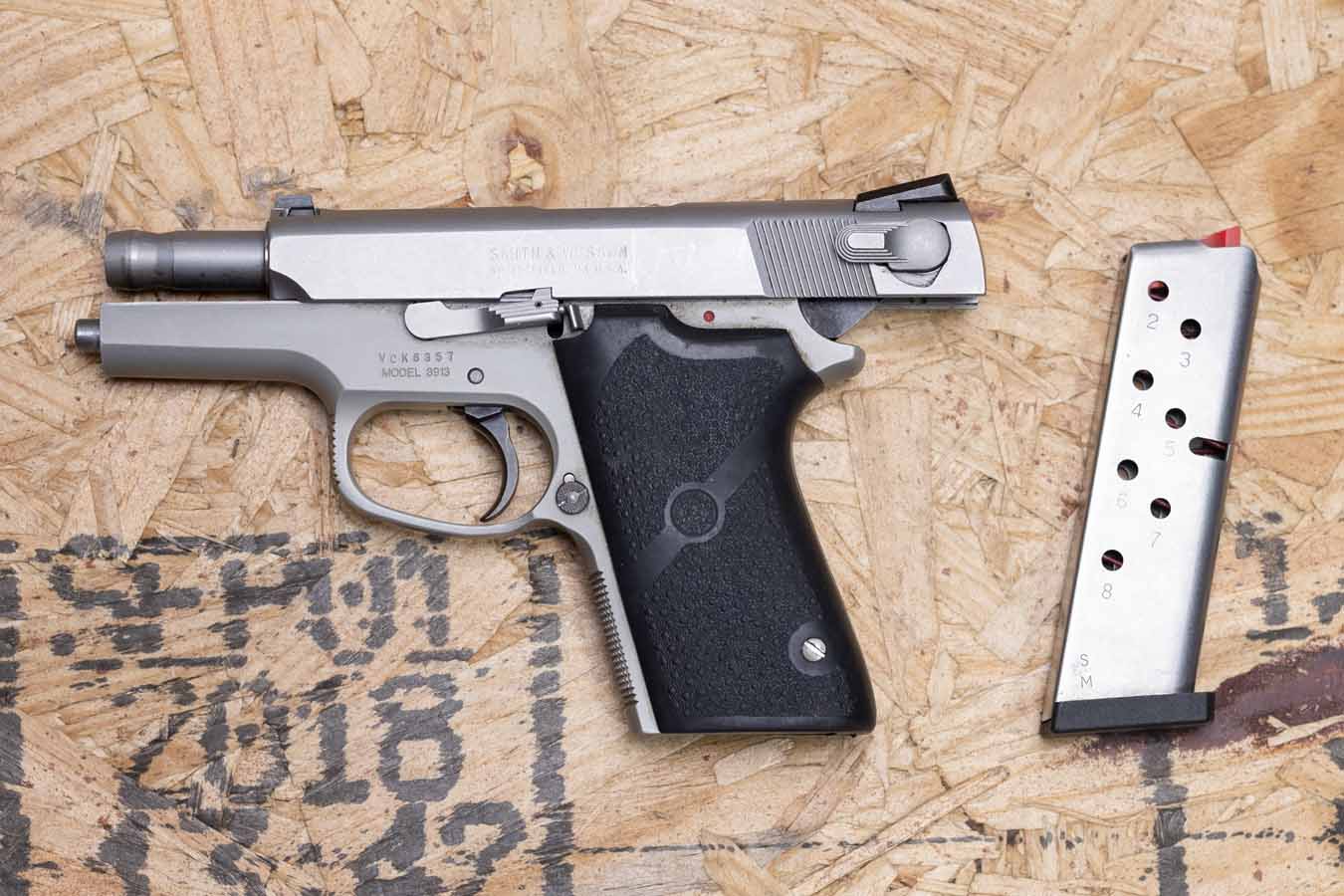 SMITH AND WESSON 3913 9mm Police Trade-In Pistol with Stainless Slide