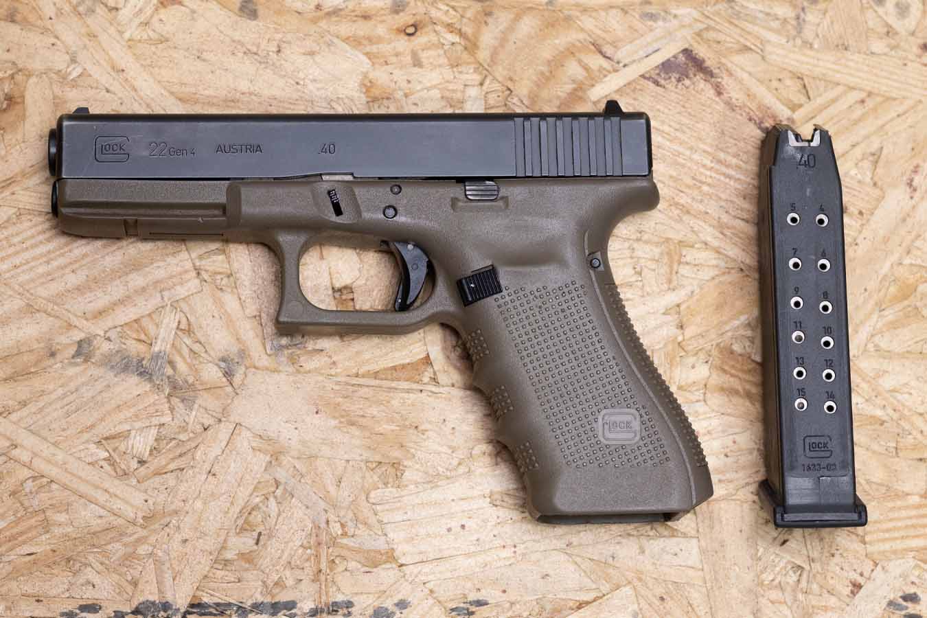 GLOCK 22 Gen4 40 S&W Police Trade-In FDE Frame