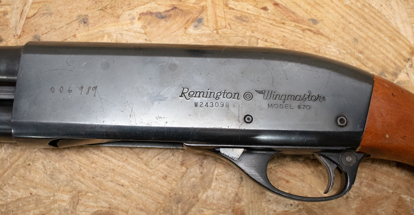 REMINGTON 870 Wingmaster 12 Gauge Police Trade-In Shotgun with Wood Stock