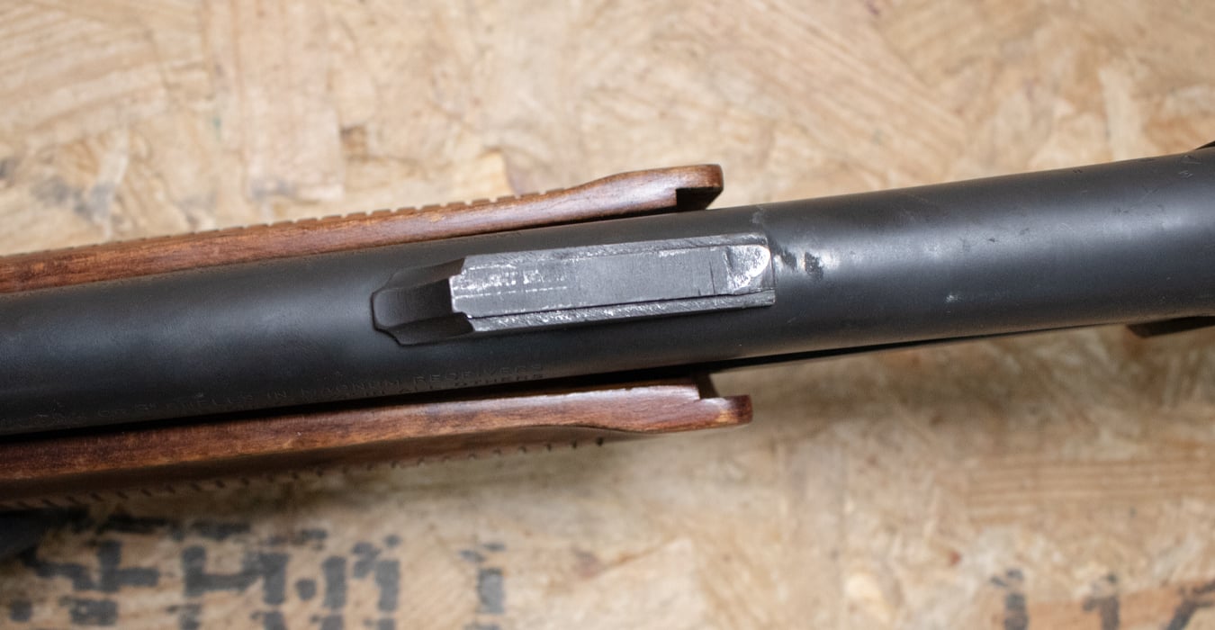 REMINGTON 870 Magnum 12 Gauge Police Trade-In Shotgun with Extended Magazine, Wood Stock