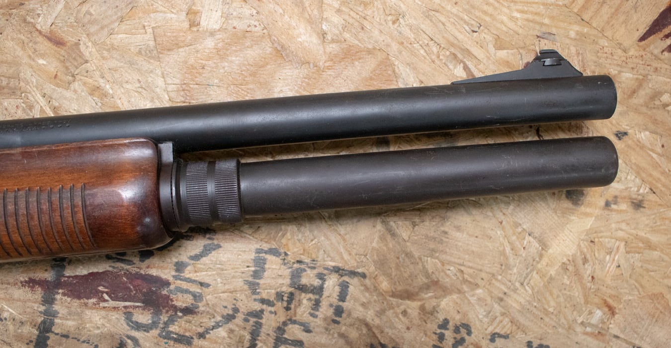 REMINGTON 870 Magnum 12 Gauge Police Trade-In Shotgun with Extended Magazine, Wood Stock
