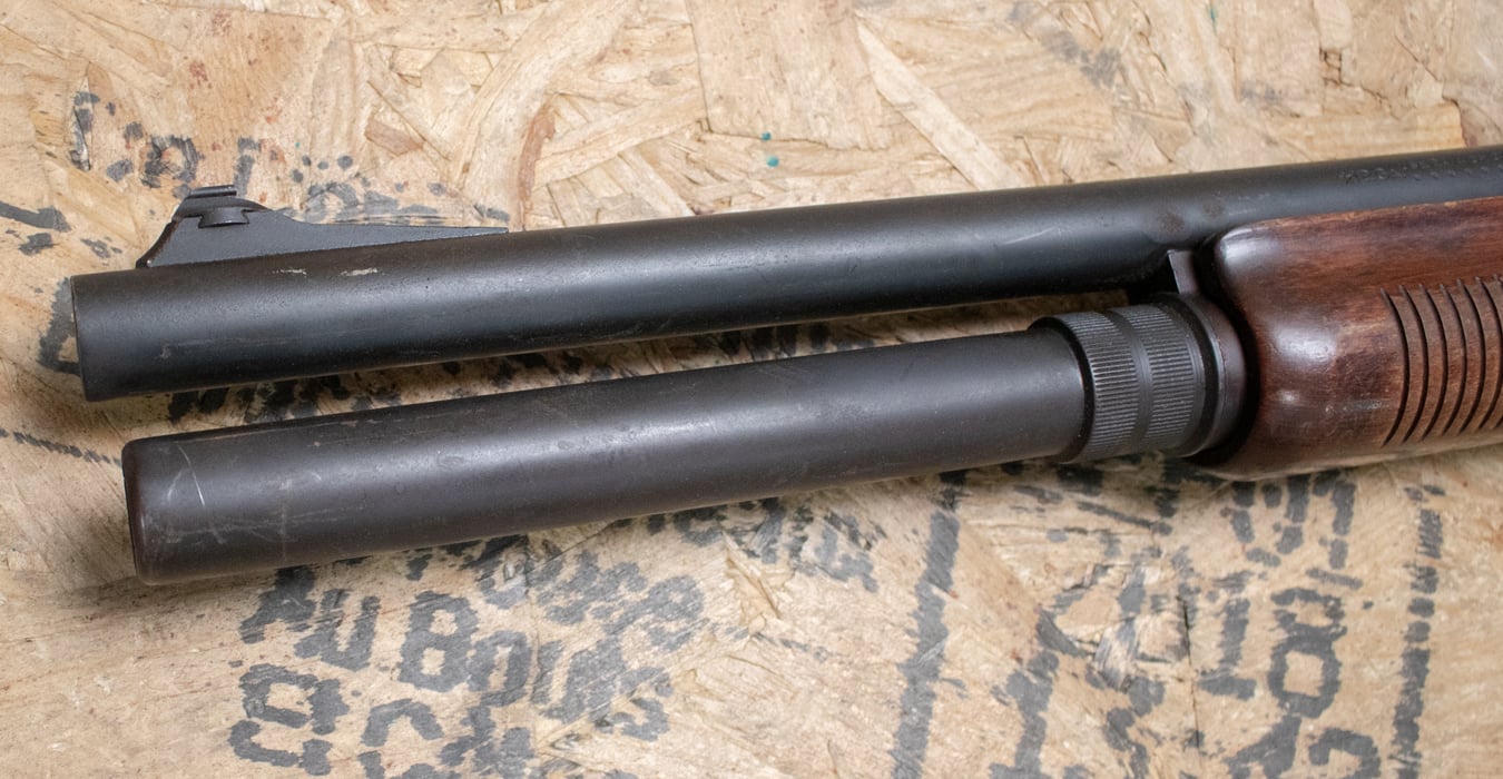 REMINGTON 870 Magnum 12 Gauge Police Trade-In Shotgun with Extended Magazine, Wood Stock