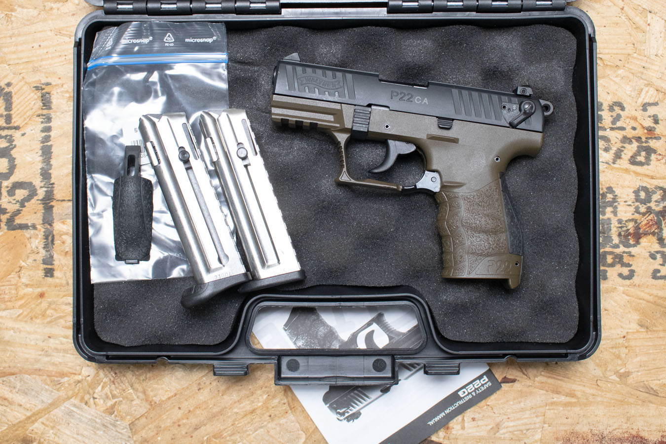 WALTHER P22CA 22LR Used Trade-In Pistol w/Dark Earth Frame and Two Magazines (CA Approved)