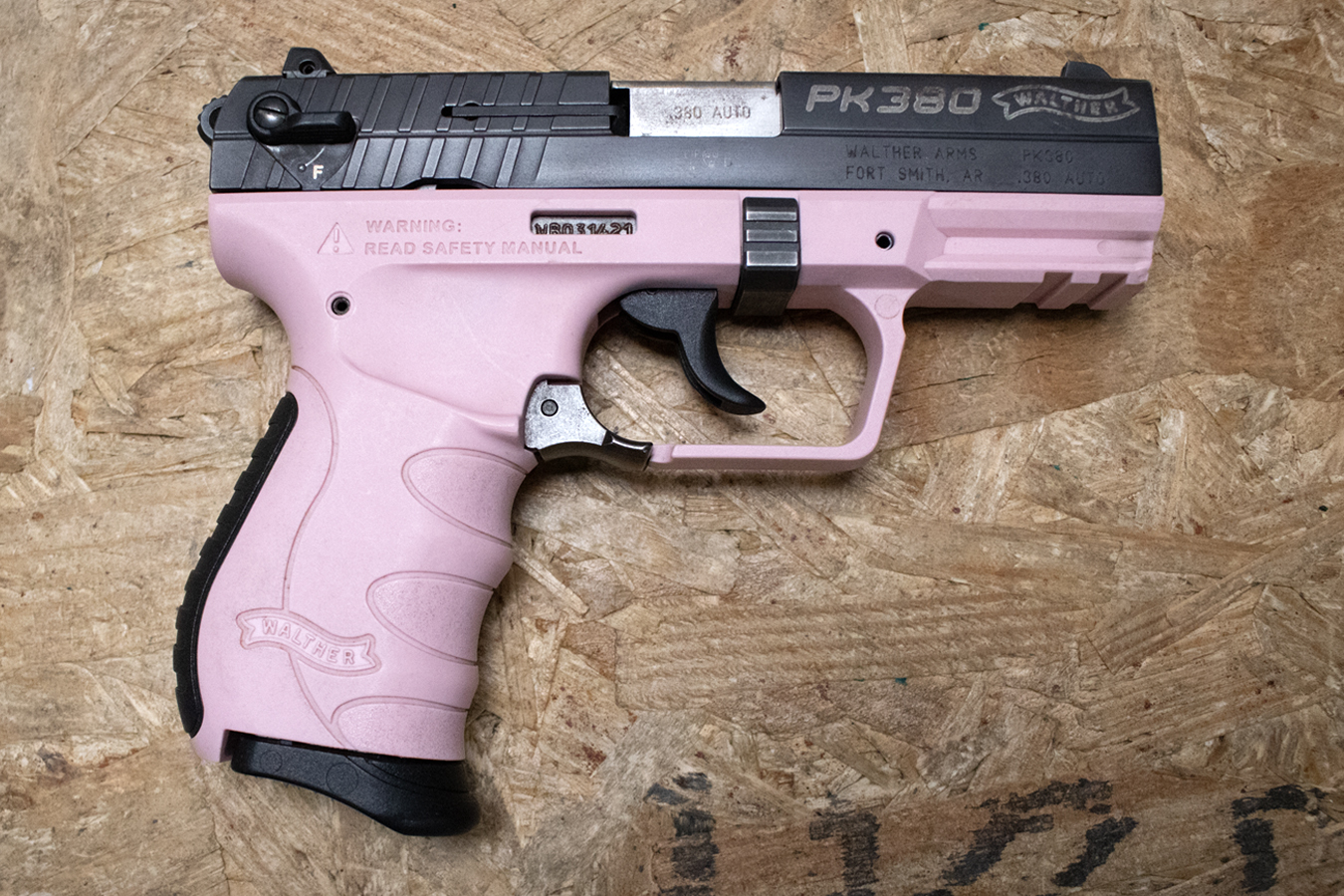 WALTHER PK380 380ACP Police Trade-In Pistol with Pink Frame